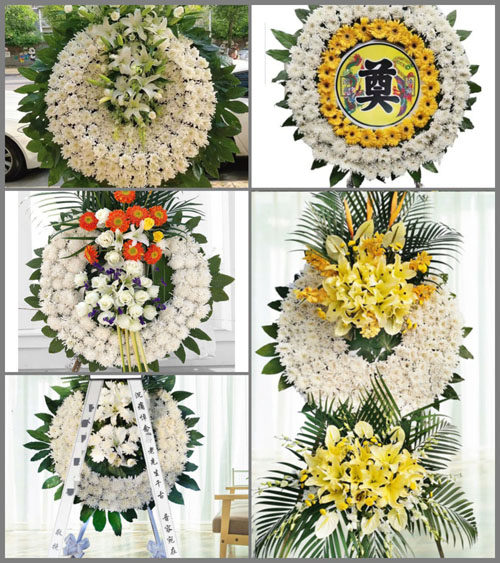 广东江门市台山市台城街道北坑村花圈速递